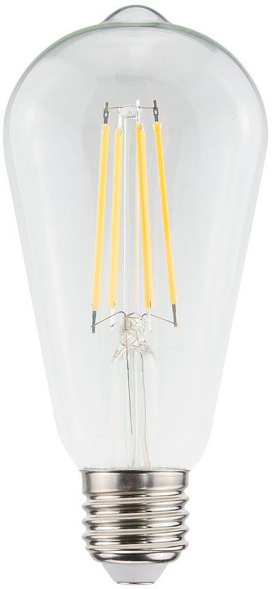 HOFTRONIC LED Filament lamp E27 - 9 Watt 1055 Lumen - ST64 Edison - 2700K Warmwit licht - Dimbaar - Helder glas