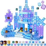 Magneverse Magnetische Bouwblokken - Magneetblokken 100 Delen - IJs- en sneeuwkasteel bouwstenenset - STEM Sensorisch Speelgoed 3 4 5 6 7 8 9 Jaar - Sneeuwkasteel Thema Cadeau voor Jongens/Meisjes