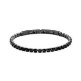 Frank 1967 Armband – 7FB-0860 - Zwarte Zirkonia – 3mm – 21 cm – Zwart