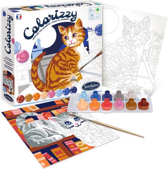 Colorizzy SentoSphère Colorizzy Schilder op Nummer Katten