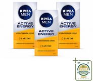 NIVEA MEN Active Energy Crème pour le visage avec caféine - 3 x 50 ml