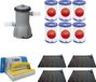 WAYS - Entretien de piscine - 4x tapis solaires et pompe de filtration 2006 L/h et 6 filtres type II et brosse de nettoyage WAYS