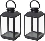 KS Verlichting Newport Set van 2 Windlicht Zwart Small