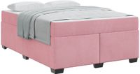 vidaXL Bedframe met matras Roze 140 x 200 cm Stof