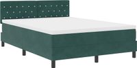 vidaXL LED Boxspringbed Donkergroen Fluweel 140 x 190 cm