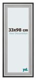 Your Decoration - Cadre puzzle 33x98 cm - Noir Argent Poli - Bois