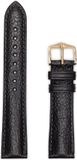 Hirsch Horlogeband - Camelgrain Zwart - Leer - 12mm