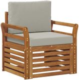 vidaXL - Buiten - bank - set - Massief - Acacia - Hout - en - Polyester