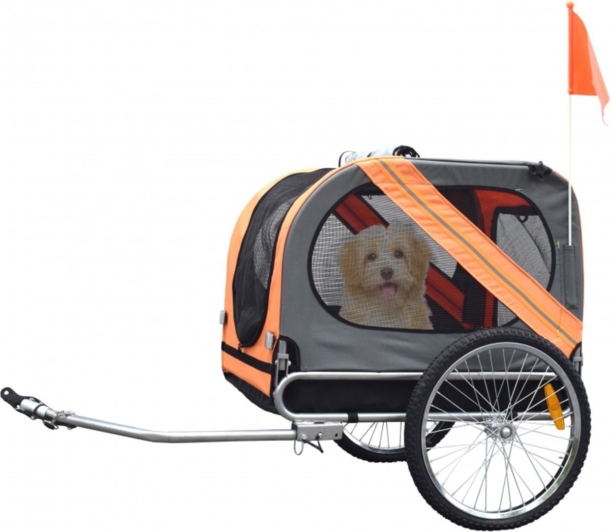 Duvo + Fietskar Pet trailer 80x56,5x63cm Grijs Oranje