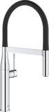 GROHE Essence New Professional Keukenkraan - Chroom - 2 straalopties - Hoge draaibare uitloop