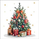 Ambiente - servetten - Decorated Christmas tree - 33 x 33 cm