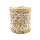 LWR CRAFTS Natuurlijke jute lint met kant (wit) - 0635346892622