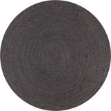 vidaXL - Vloerkleed - handgemaakt - rond - 150 cm - jute - donkergrijs