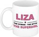 Bellatio Decorations naam cadeau mok - Liza - Woman Myth Supergirl - koffiemok - 300 ml - collega - moederdag