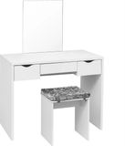 Merkloos / Sans marque Make-up Tafel - Kaptafel - Met Spiegel - Dressoir - Luxe Kaptafel - Met krukje - Slaapkamer - Moderne look - Wit