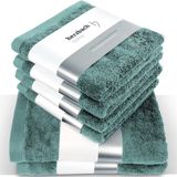 Herzbach Home Premium handdoekenset, 6-delig, oceaangroen