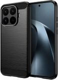 Techsuit Hoesje geschikt voor Xiaomi 17T - Carbon Silicone Back Cover - Zwart