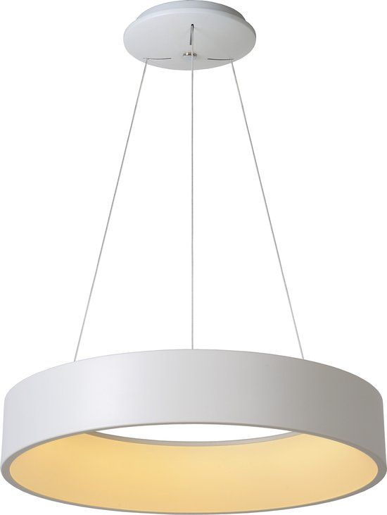 Lucide TALOWE LED Hanglamp - Ø 60 cm - Wit - LED - 39W - Dimbaar