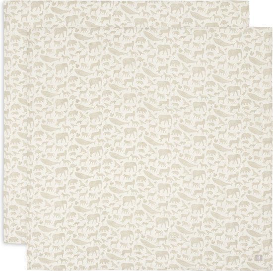 Jollein Hydrofiele Doek Large 115x115cm Animals Nougat - 2 Stuks