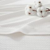 Madison Park Lichte zomerdeken van 100% Egyptisch katoen, luchtdoorlatend wafelbreiwerk, zachte, behaaglijke deken voor alle seizoenen voor op bed, bank of sofa, wit, fullsize/queensize 229 x 229 cm