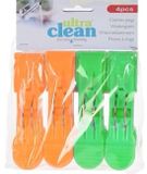 Merkloos Handdoek knijpers - 13 cm - 4x stuks - Oranje en groen