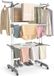 SONGMICS Grote wasluchter, opvouwbaar kledingrek paard 4-tier, beweegbaar, 63,5 x 125,5 x 173 cm, staal, opvouwbare vleugels, binnen en buiten, wolkwit en duigrijs LLR703WZ02