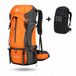 CarryQuest® Sac de voyage 70L - Sac à dos de voyage imperméable avec housse de pluie, ventilation dorsale et bretelles réglables - Orange