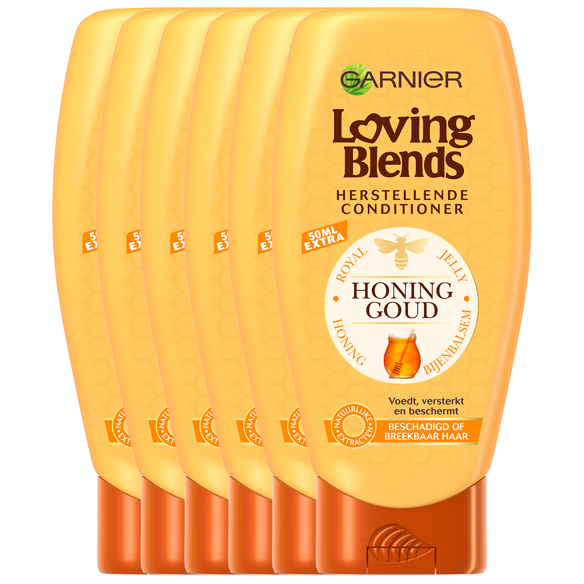 Garnier Loving Blends - Conditioner - Honing Goud - 6 x 250 ml - Beschadigd of Breekbaar Haar - Voordeelverpakking