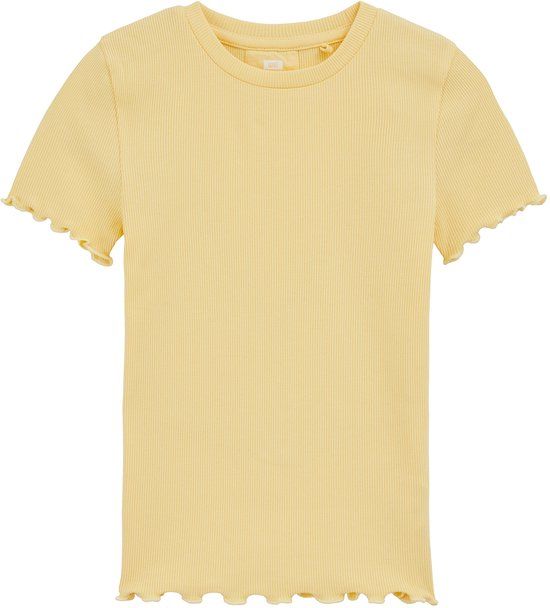 WE Fashion Meisjes slim fit T-shirt met ribstructuur