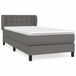VidaXL Boxspringbed met matras, grijs, 90x200 cm, kunstleer
