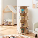en.casa Bibliothèque pour enfants Talöpintaa rotative 129x40x40 cm couleur chêne