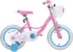 Happiq Vélo enfant 30 cm – Pour filles de 2 à 9 ans – Roulettes, frein à main et panier – Rose