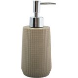 MSV Squares Zeeppompje/dispenser - Kunststeen - Taupe - 7 x 18 cm - 275 ml
