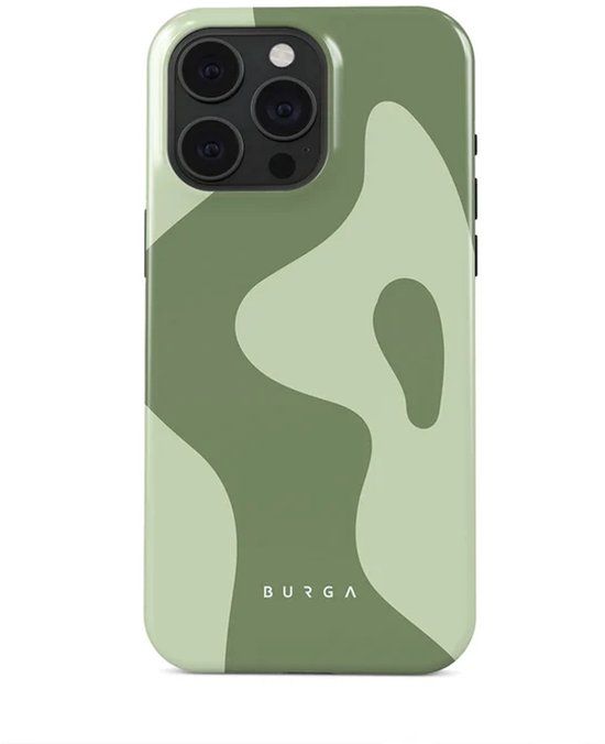 Burga Tough Backcover MagSafe geschikt voor iPhone 13 - Groen Camouflage