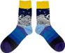 Tutti Footi Sokken met Golven en Zeelucht Motief – Maat 38-43 – Blauw Geel