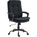 TRUVO Fauteuil De Direction Double Couche Tissu Noir