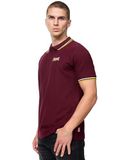 Lonsdale Velton Poloshirt Heren XXL Oxblood/Yellow/White