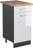 Vicco Keukenonderkast R-Line, Wit Hoogglans/Antraciet, 40 cm