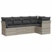 VidaXL 6-delige Loungeset met kussens, poly rattan, lichtgrijs