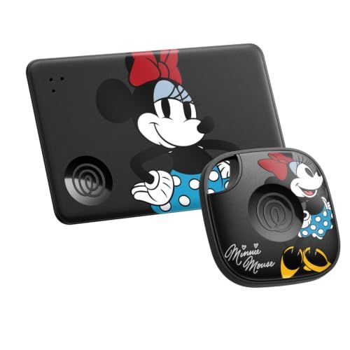 Life360 x Disney Tile - Starter Pack - Bluetooth-trackers en finders voor sleutels, portefeuilles, telefoonvinder en meer - Compatibel met iOS en Android - 2 stuks (zwart Tile/Slim) - Minnie