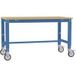Manuflex AU7335.5007 Table de travail universelle spéciale mobile avec plateau multiplex, l x P x H = 1250 x 800 x 752-972 mm Bleu vif (RAL 5007)