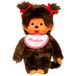 BANDAI - Monchhichi - Pluche - Meisje met roze en wit slabbetje 20 cm - 25555