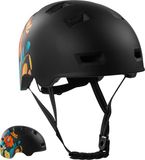 Crazy Safety Skater- en fietshelm | Zwarte Bloem M (54-57 cm) | EN1078 gecertificeerd