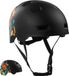 Crazy Safety Skater- en fietshelm | Zwarte Bloem M (54-57 cm) | EN1078 gecertificeerd