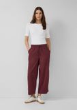 s.Oliver - Vrouwen - High rise culotte met elastische band en steekzakken - Bordeaux - Katoen/Lyocell