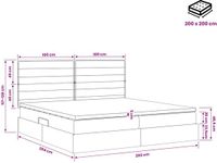 vidaXL lit de rangement LED avec matelas Bleu 200 x 200 cm Tissu