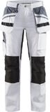 Blåkläder Dames Schildersbroek met stretch 7910-1000 - Wit/zwart - C38