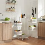 [en.casa] H.T. Trade Service Keukentrolley Sunndal met 5 manden 94,5x27x27 cm wit