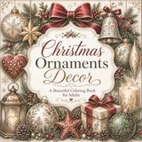 Christmas Ornaments Decor: A Beautiful Grayscale Coloring Book for Adults