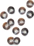 Schöneberger Trachten Couture Originele Hoornen Knopen, Lederhosen Knopen, 2-gats Traditionele Knopen - 12x Bruin Antiek, 22mm
